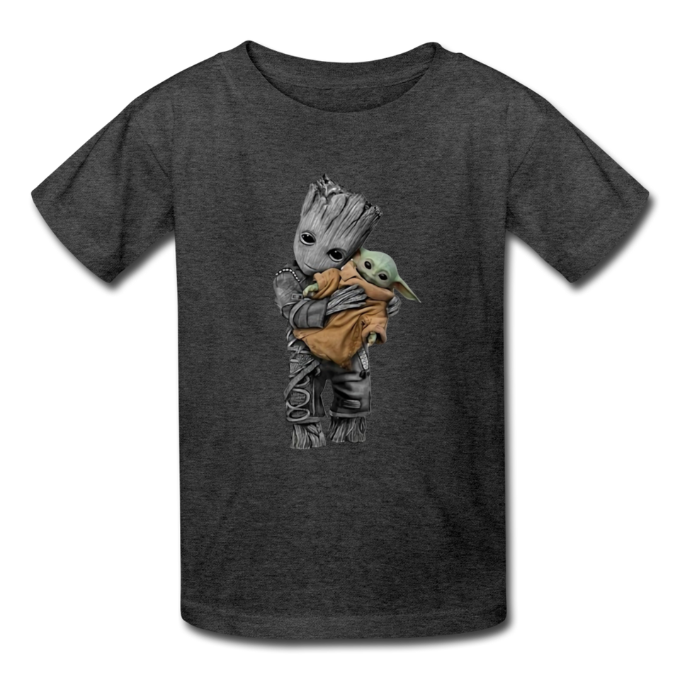 Baby Groot Hugging baby Youth / Kids' T-Shirt - heather black