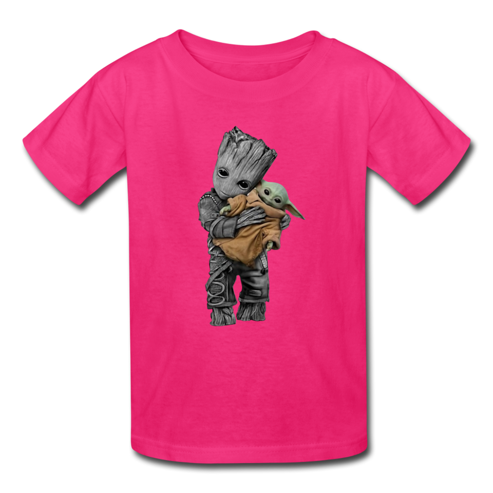 Baby Groot Hugging baby Youth / Kids' T-Shirt - fuchsia