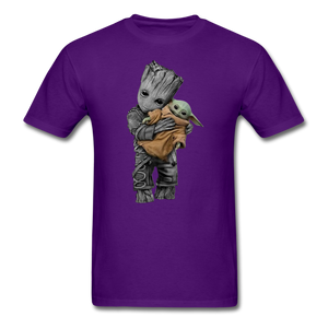 Baby Groot hugging baby Unisex Classic Adult T-Shirt - purple