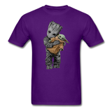 Baby Groot hugging baby Unisex Classic Adult T-Shirt - purple