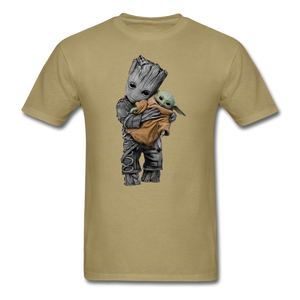 Baby Groot hugging baby Unisex Classic Adult T-Shirt - khaki