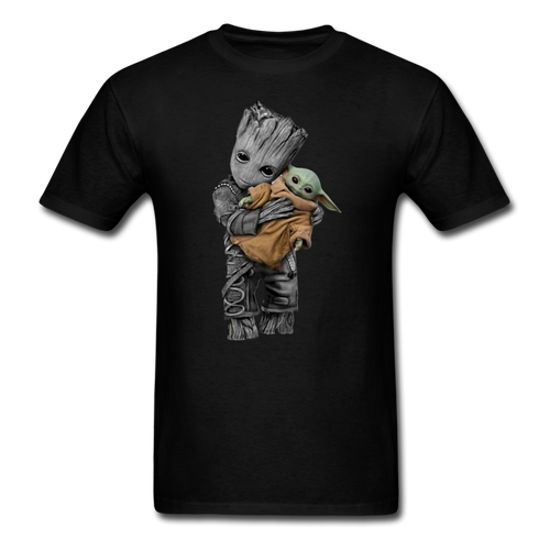 Baby Groot hugging baby Unisex Classic Adult T-Shirt - black