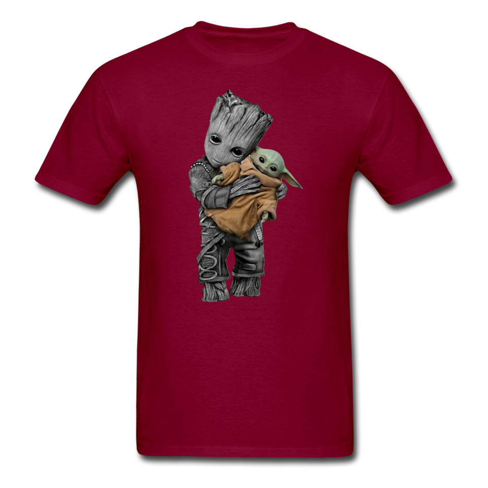 Baby Groot hugging baby Unisex Classic Adult T-Shirt - burgundy