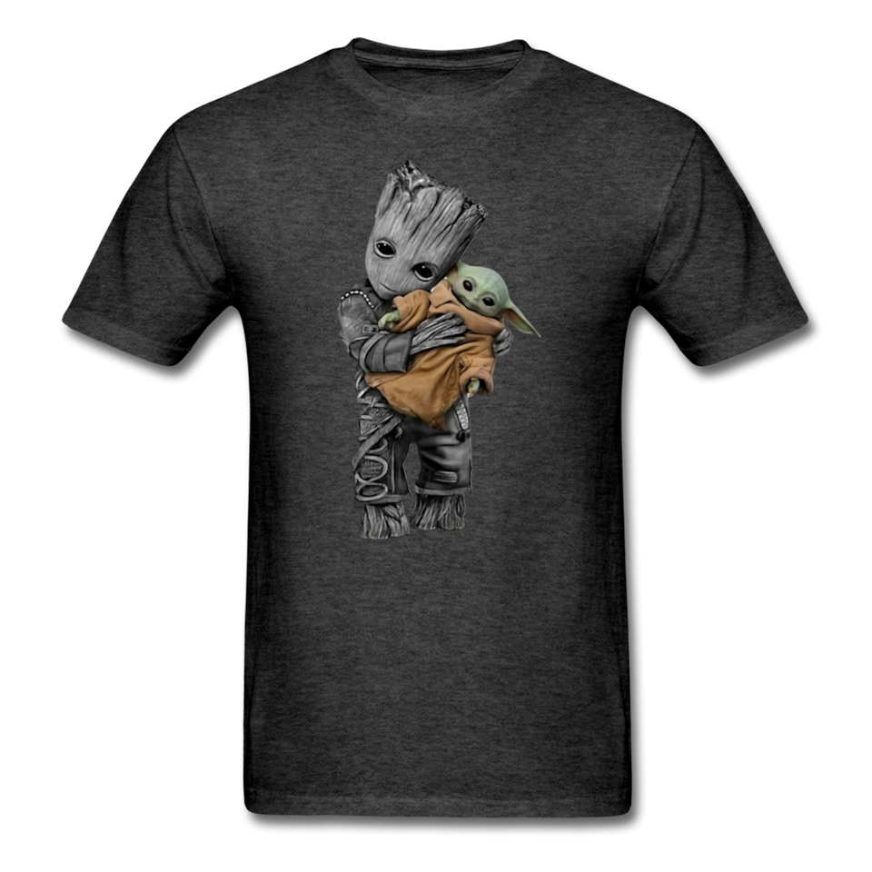 Baby Groot hugging baby Unisex Classic Adult T-Shirt - heather black