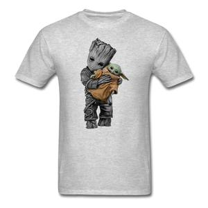 Baby Groot hugging baby Unisex Classic Adult T-Shirt - heather gray