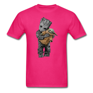 Baby Groot hugging baby Unisex Classic Adult T-Shirt - fuchsia