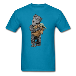 Baby Groot hugging baby Unisex Classic Adult T-Shirt - turquoise