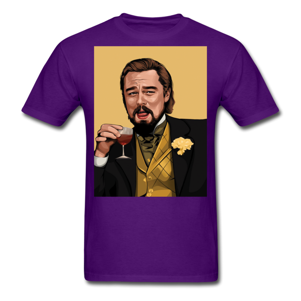 Leonardo DiCaprio Shirt Django Unchained Funny Meme T-Shirt S-6XL - purple