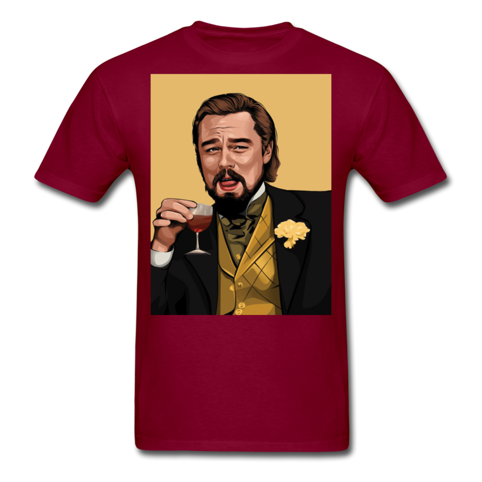 Leonardo DiCaprio Shirt Django Unchained Funny Meme T-Shirt S-6XL - burgundy