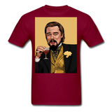 Leonardo DiCaprio Shirt Django Unchained Funny Meme T-Shirt S-6XL - burgundy