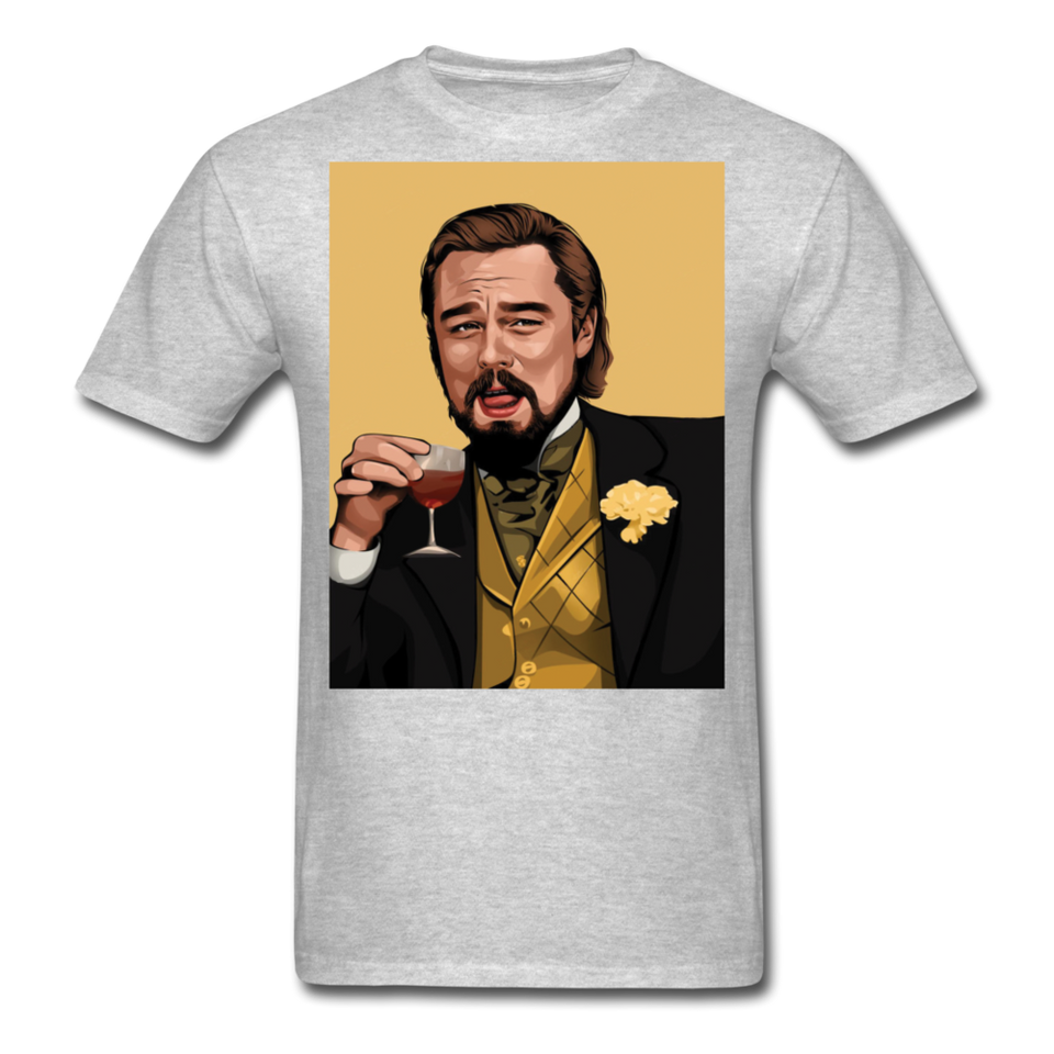 Leonardo DiCaprio Shirt Django Unchained Funny Meme T-Shirt S-6XL - heather gray