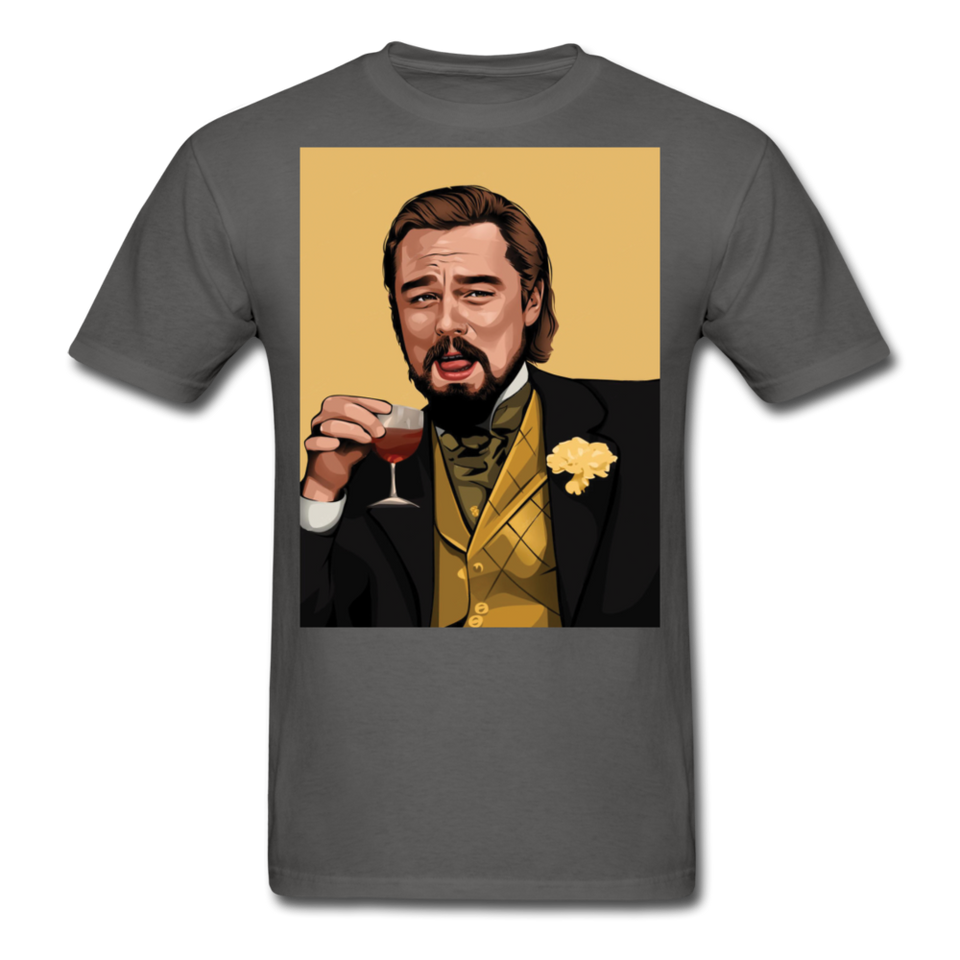 Leonardo DiCaprio Shirt Django Unchained Funny Meme T-Shirt S-6XL - charcoal