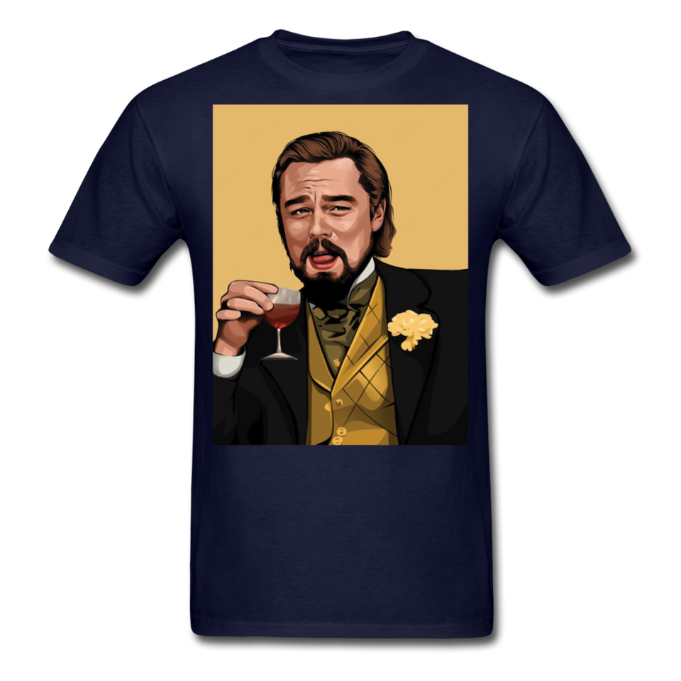 Leonardo DiCaprio Shirt Django Unchained Funny Meme T-Shirt S-6XL - navy