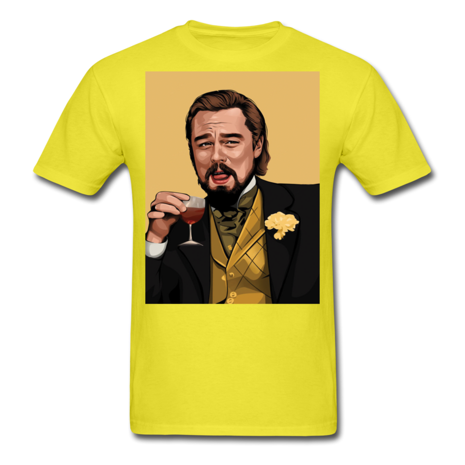 Leonardo DiCaprio Shirt Django Unchained Funny Meme T-Shirt S-6XL - yellow