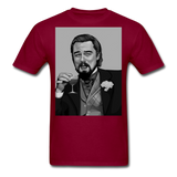 Leonardo DiCaprio Shirt Django Unchained Funny Meme T-Shirt S-6XL - burgundy