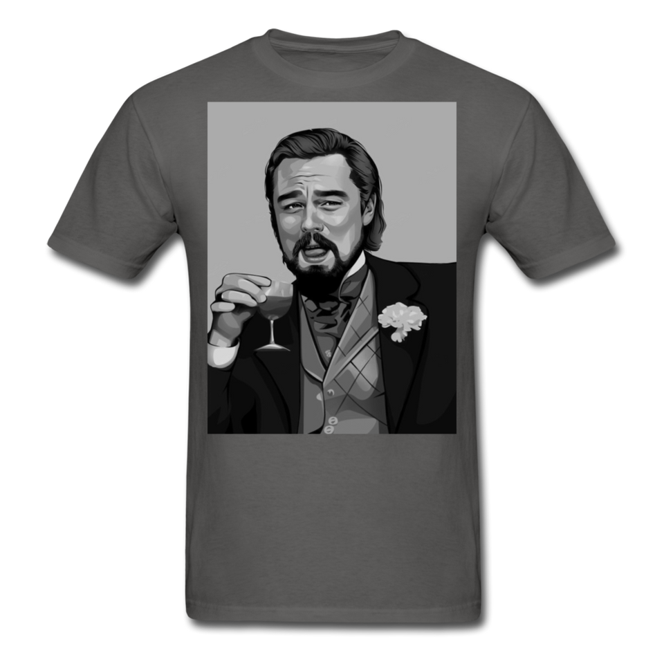 Leonardo DiCaprio Shirt Django Unchained Funny Meme T-Shirt S-6XL - charcoal