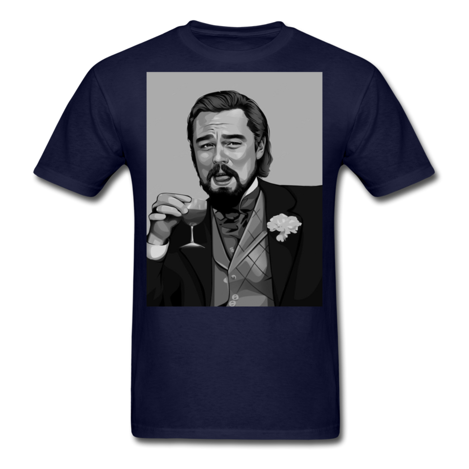 Leonardo DiCaprio Shirt Django Unchained Funny Meme T-Shirt S-6XL - navy