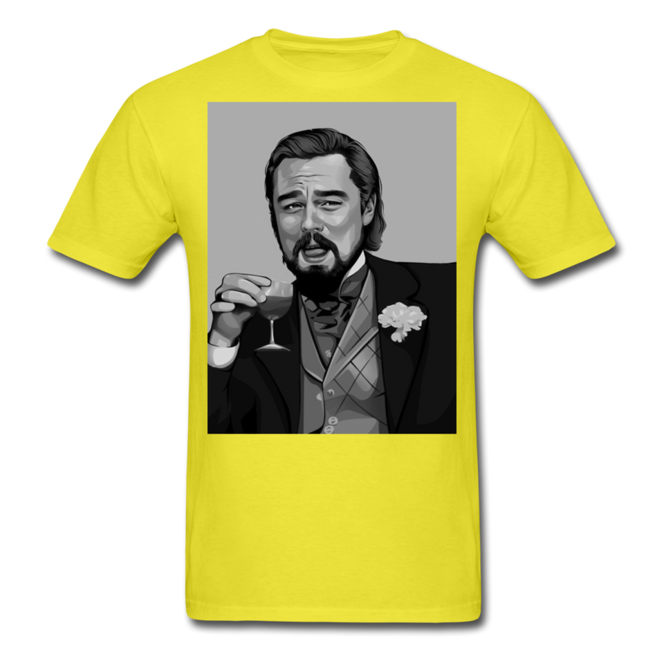 Leonardo DiCaprio Shirt Django Unchained Funny Meme T-Shirt S-6XL - yellow