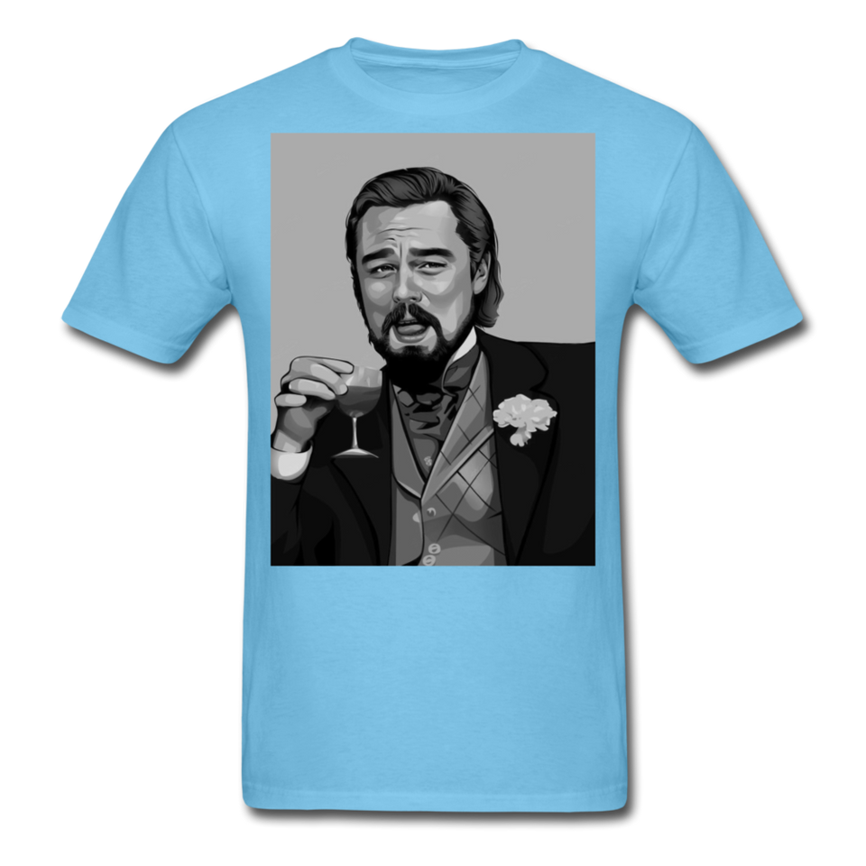 Leonardo DiCaprio Shirt Django Unchained Funny Meme T-Shirt S-6XL - aquatic blue