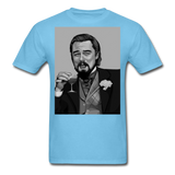 Leonardo DiCaprio Shirt Django Unchained Funny Meme T-Shirt S-6XL - aquatic blue