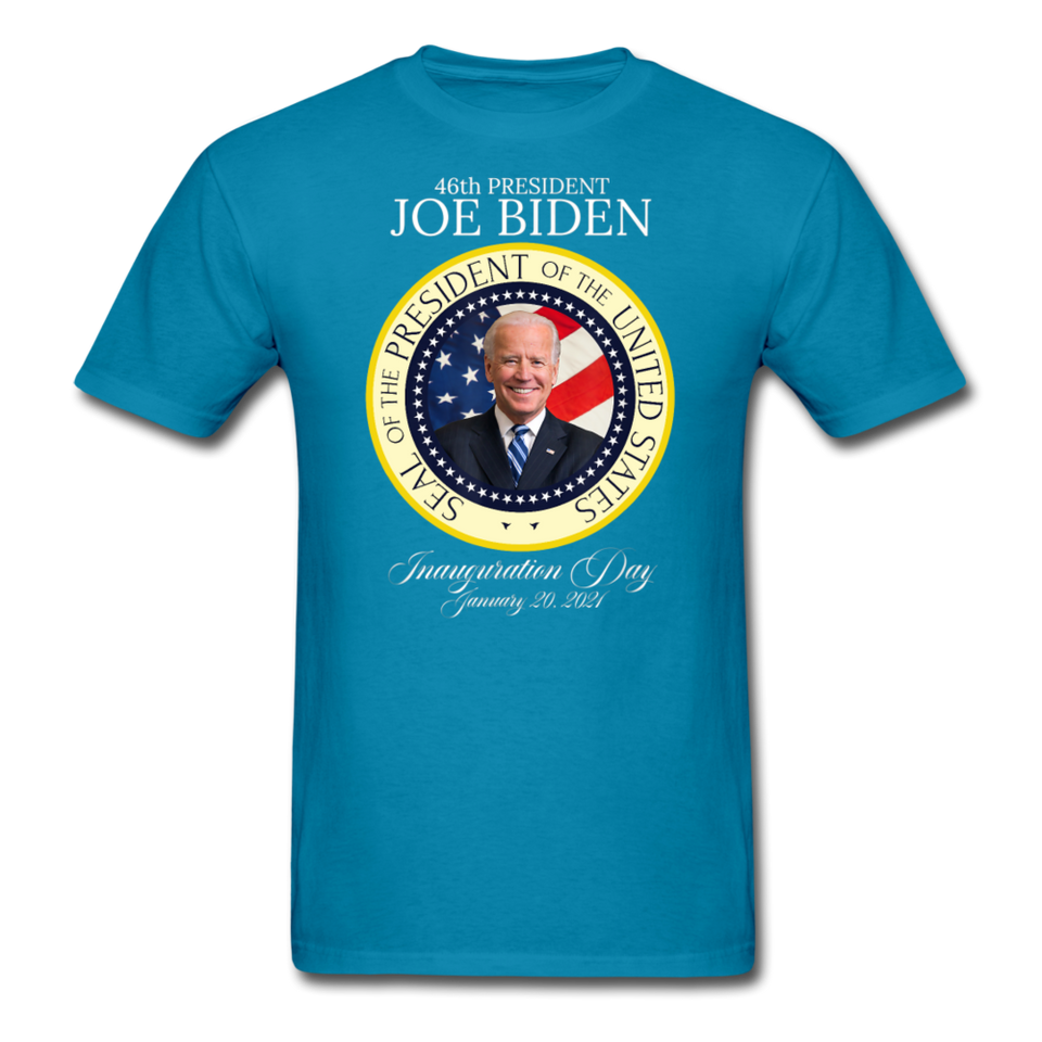 46th President Joe Biden Inauguration Day Commemorative Seal T-Shirt - turquoise