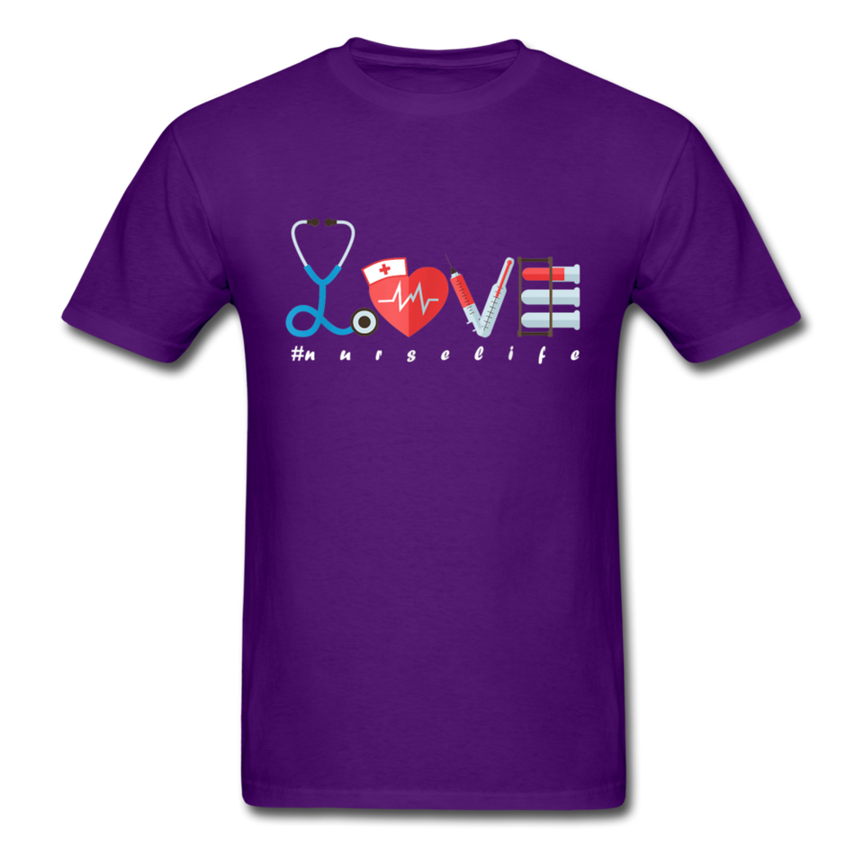 Nurse Life Lover Valentines Day Gift Tee T-Shirt - purple