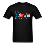 Nurse Life Lover Valentines Day Gift Tee T-Shirt - black