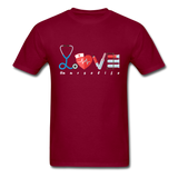 Nurse Life Lover Valentines Day Gift Tee T-Shirt - burgundy
