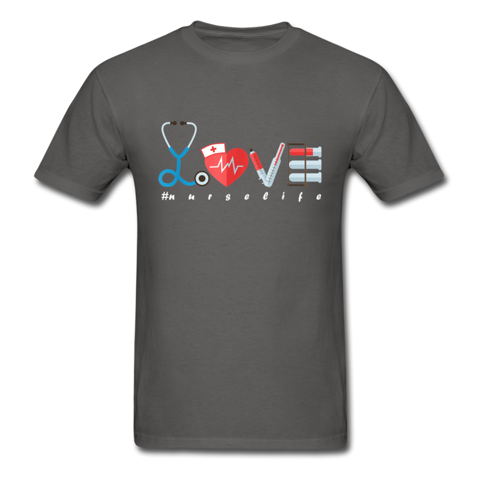 Nurse Life Lover Valentines Day Gift Tee T-Shirt - charcoal