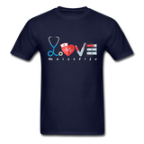 Nurse Life Lover Valentines Day Gift Tee T-Shirt - navy