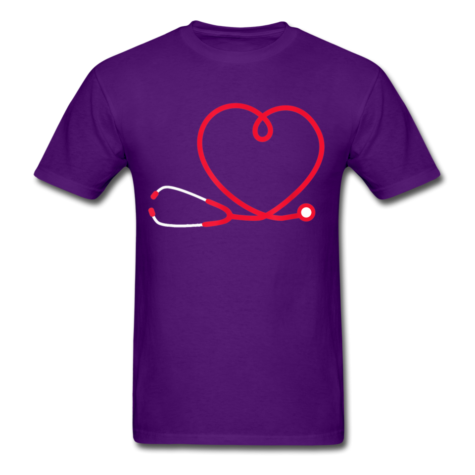 Nurse Stethoscope Heart T-Shirt - purple