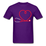Nurse Stethoscope Heart T-Shirt - purple