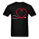 Nurse Stethoscope Heart T-Shirt - black