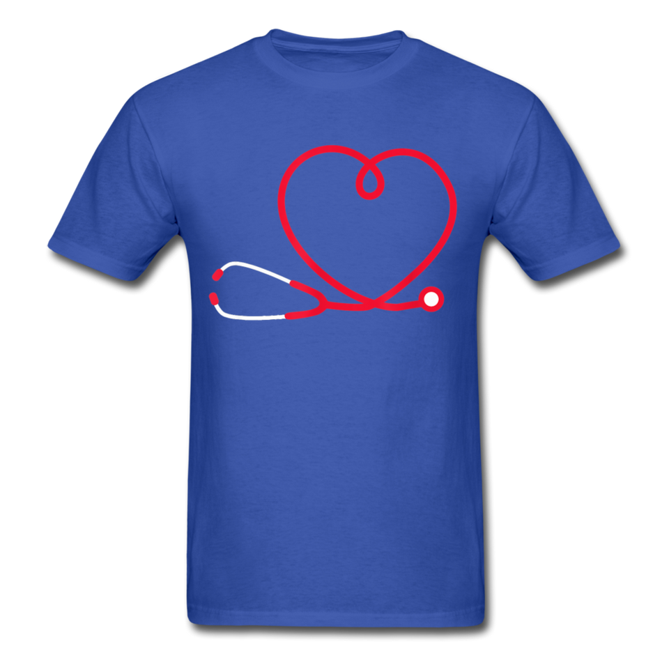 Nurse Stethoscope Heart T-Shirt - royal blue