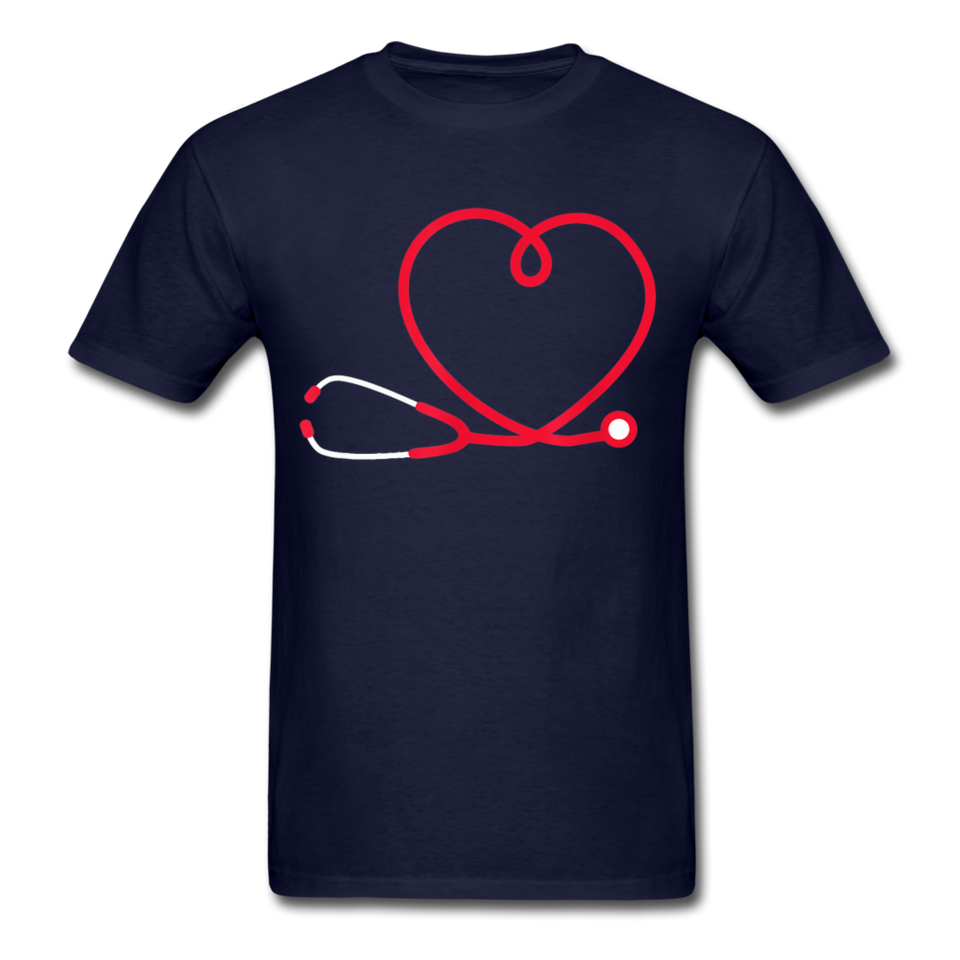 Nurse Stethoscope Heart T-Shirt - navy