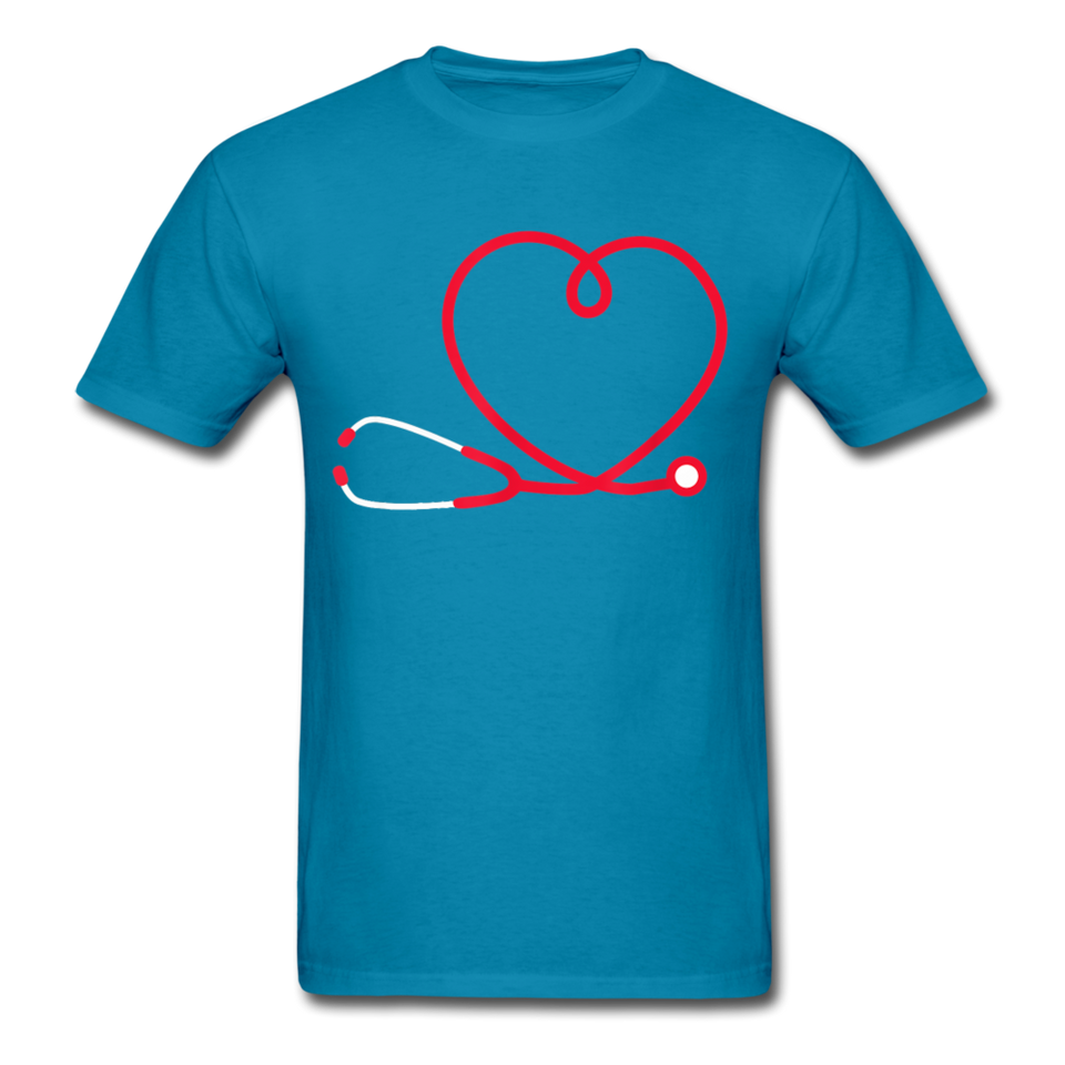 Nurse Stethoscope Heart T-Shirt - turquoise