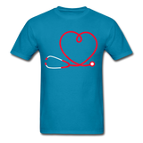 Nurse Stethoscope Heart T-Shirt - turquoise