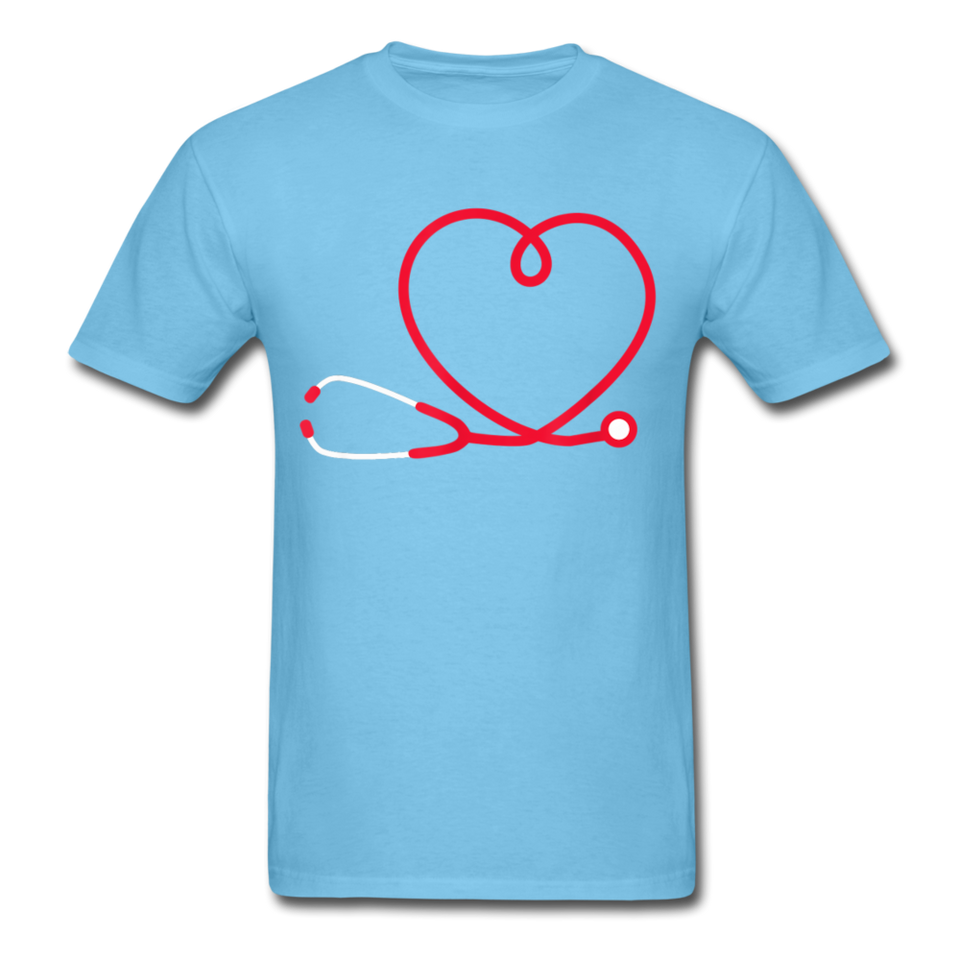 Nurse Stethoscope Heart T-Shirt - aquatic blue