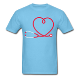 Nurse Stethoscope Heart T-Shirt - aquatic blue