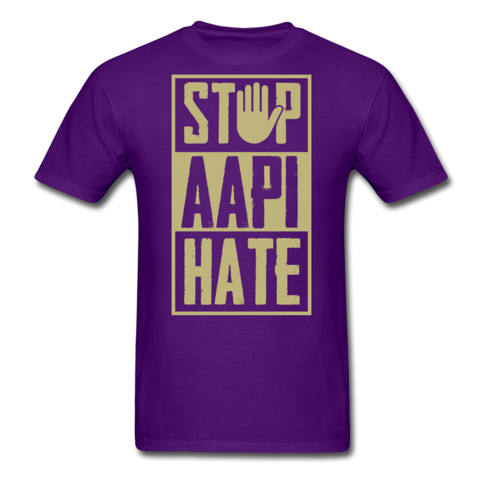 Stop Asian Hate Anti-Racism AAPI American Solidarity Equality Unisex Tee TShirt - purple