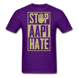 Stop Asian Hate Anti-Racism AAPI American Solidarity Equality Unisex Tee TShirt - purple