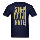 Stop Asian Hate Anti-Racism AAPI American Solidarity Equality Unisex Tee TShirt - navy