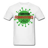 Virus Free I Survived 2021 virus Quarantine Tshirt Virus Shirt Size S-6XL - white