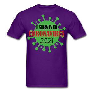 Virus Free I Survived 2021 virus Quarantine Tshirt Virus Shirt Size S-6XL - purple