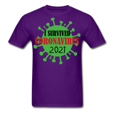 Virus Free I Survived 2021 virus Quarantine Tshirt Virus Shirt Size S-6XL - purple