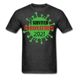 Virus Free I Survived 2021 virus Quarantine Tshirt Virus Shirt Size S-6XL - heather black