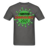 Virus Free I Survived 2021 virus Quarantine Tshirt Virus Shirt Size S-6XL - charcoal