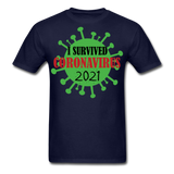 Virus Free I Survived 2021 virus Quarantine Tshirt Virus Shirt Size S-6XL - navy