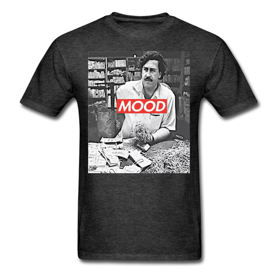 Pablo Escobar Mood shirt Parody Supreme T-Shirt Size S-6XL - heather black