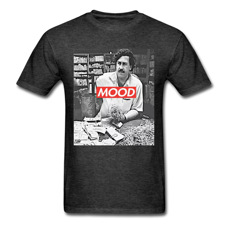 Pablo Escobar Mood shirt Parody Supreme T-Shirt Size S-6XL - heather black